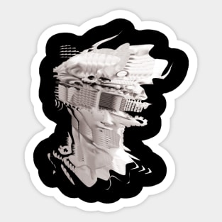 Glitched Vapor Wave Statue #1 Sticker